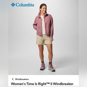 Columbia Women's Time Is Right™ II Windbreaker in Fig Sz 1X
